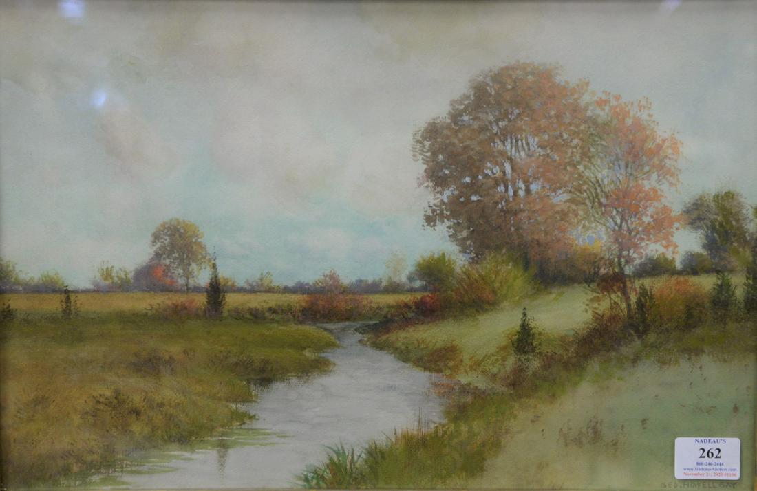 George Howell Gay (American, 1858-1931), "Stream in the: George Howell Gay (American, 1858-1931), "Stream in the Meadow", watercolor on paper, signed lower right, 11 3/4" x 17 5/8".