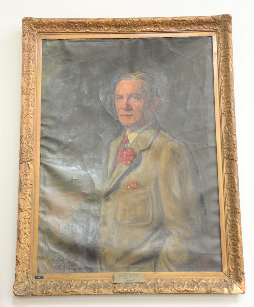 Two portrait lot to include, H. Harris Brown (American,: Two portrait lot to include, H. Harris Brown (American, 19th/20th Century), portrait of George David Stewart (1862-1933), 1920, oil on canvas, signed, dated, and titled on the reverse 'Dr. Geo David S