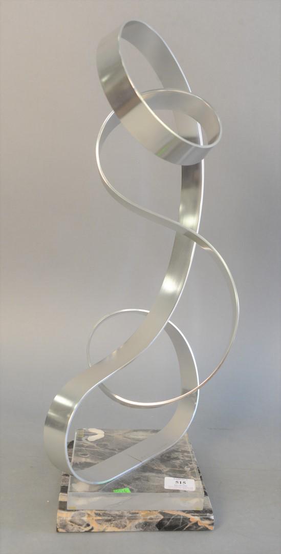 Dan Murphy (20th Century), Mid-century aluminum: Dan Murphy (20th Century), Mid-century aluminum freeform sculpture on Lucite base, signed and dated '1979', 24 1/2" x 9" x 9".