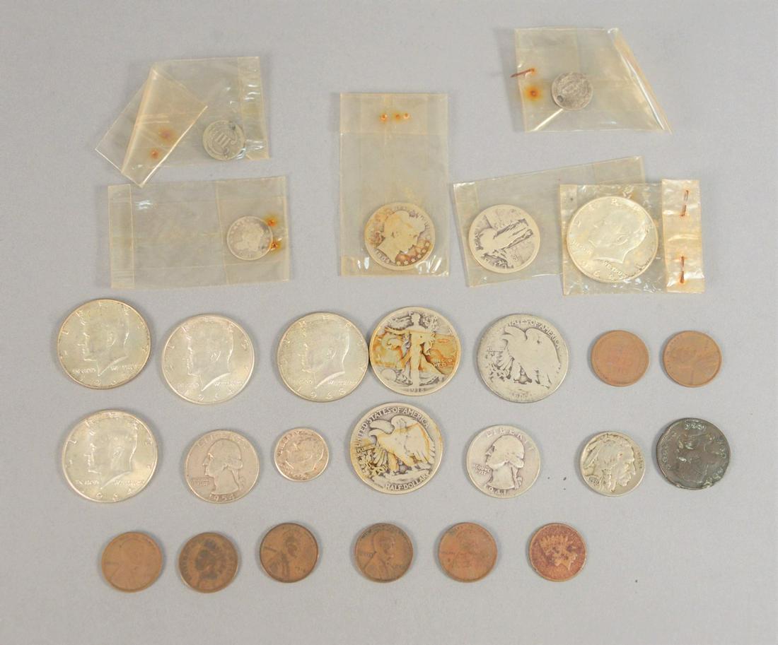 Mixed coin lot to include Indian cents, Lincoln, (1 of 9)
