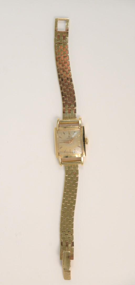 14K gold Omega wristwatch with 14K gold band, total wt. (1 of 3)