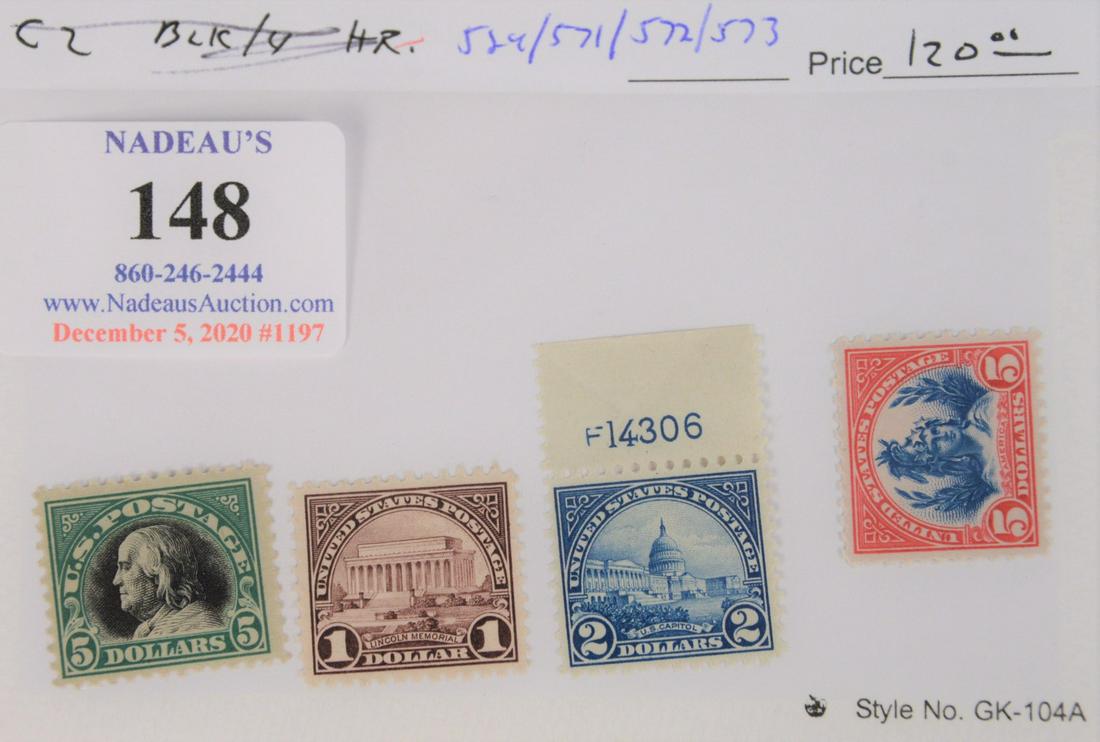 Five dollar Benjamin Franklin from 1918, mint; one (1 of 3)