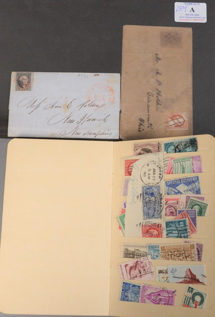 Two letters with stamps along with a small stamp book (1 of 6)