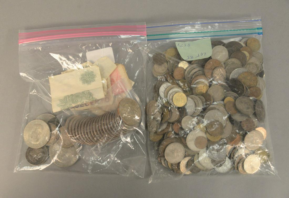 Large coin lot of foreign, some U.S. and some silver (1 of 4)