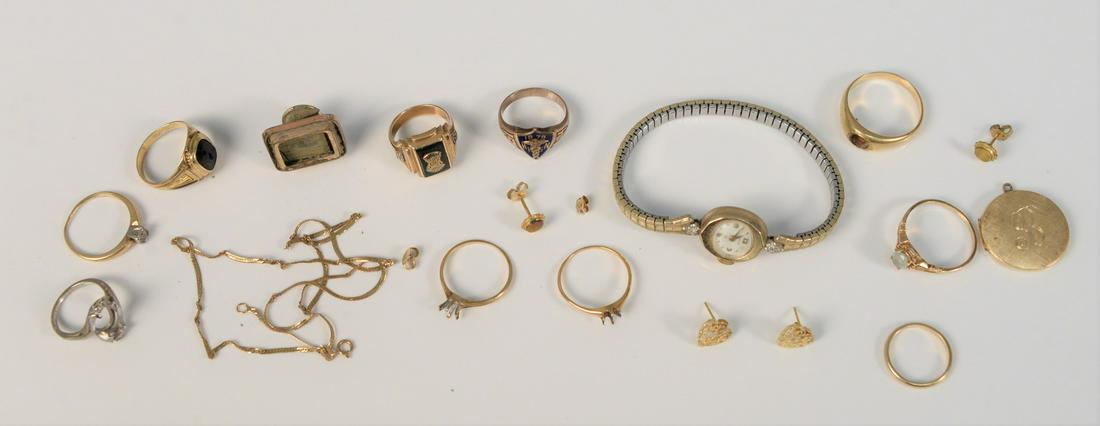 Group of assorted gold to include eight 14K rings, 14K (1 of 5)