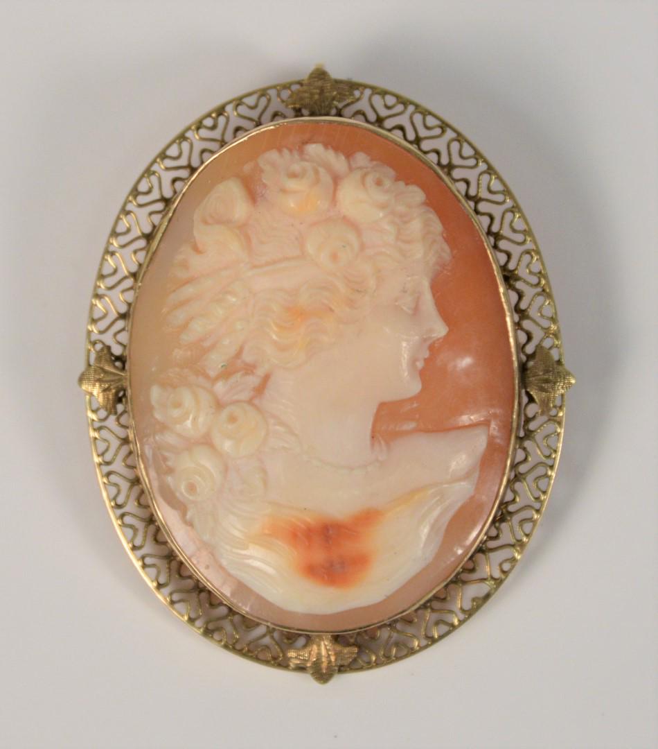 14k and shell cameo pendant/brooch, total weight 11.7 (1 of 3)