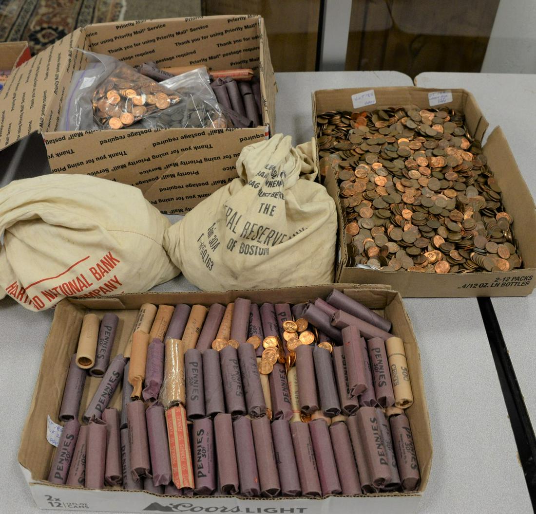 Large lot of coin to include, mixed date Lincolns 1909 (1 of 5)