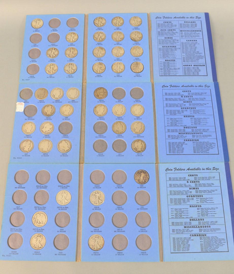 Coin lot to include, 1 Partial album, Barber halves, (1 of 4)