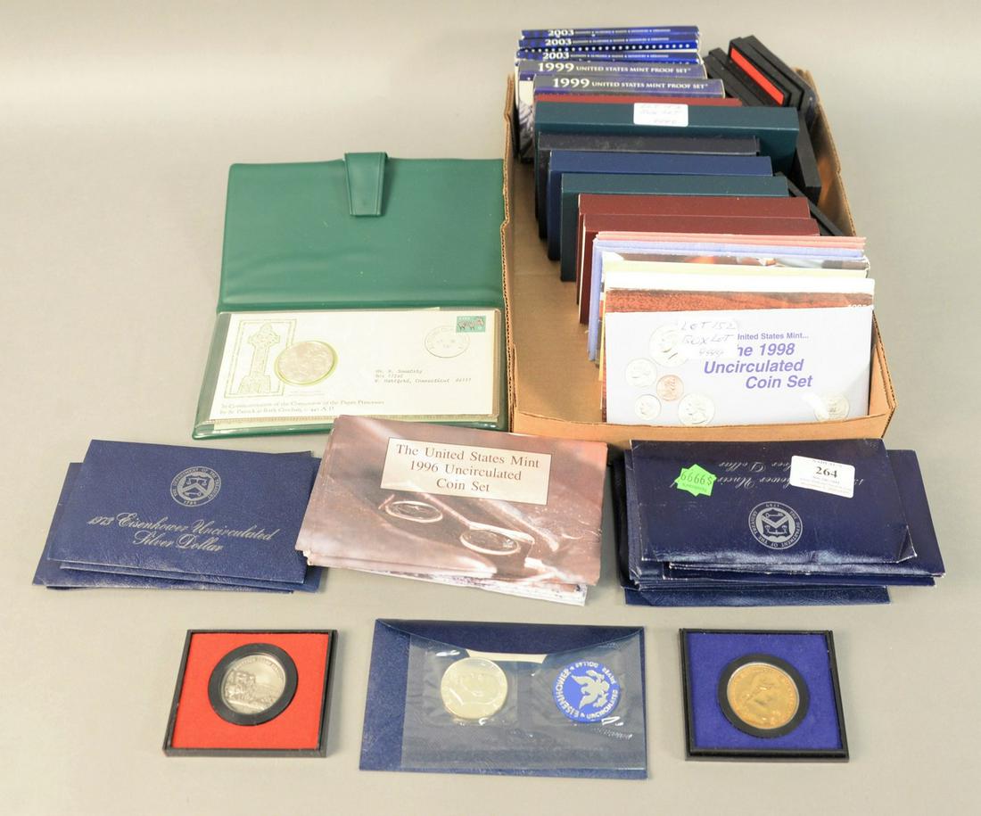 Large coin lot to include, 3 - 2003 proof mint quarters; (1 of 5)