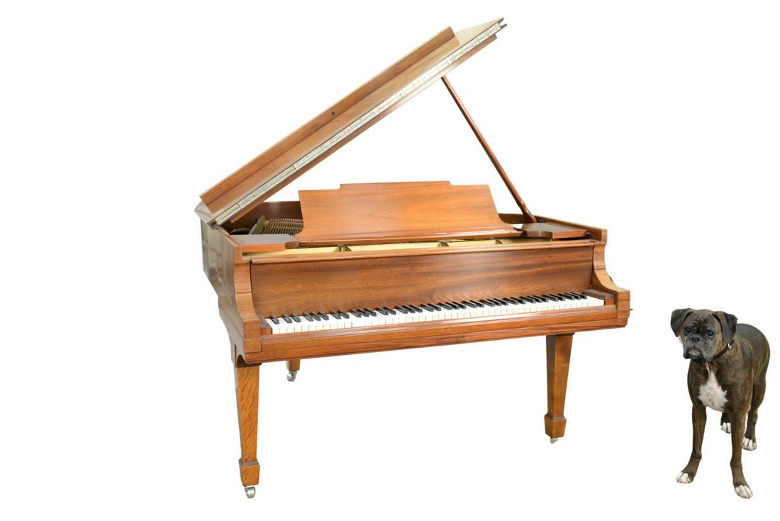 Steinway Baby Grand Piano with mahogany case and bench: Steinway Baby Grand Pianowith mahogany case and bench#210641 duplex scalewidth 56 inches, length 67 inches