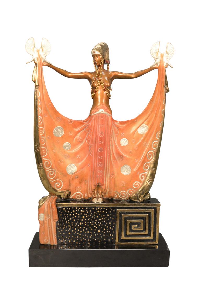 Romain (Erte) De Tirtoff (1892 - 1990) "Venus" painted: Romain (Erte) De Tirtoff (1892 - 1990)"Venus"painted Art Deco bronze female figure1987 casting by Chalk Vermilion and Seven Arts, Ltd., Londoninscribed and numbered 303/375height 24 inches