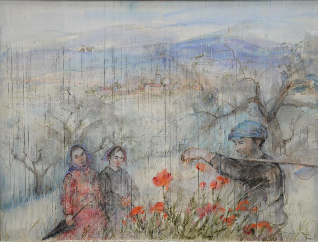 Edna Hibel Plotkin (1917 - 2015) Fresh Planted Flowers: Edna Hibel Plotkin (1917 - 2015)Fresh Planted Flowers in the Fieldsoil on masonitesigned lower right Hibel24" x 32"Provenance: Estate of William and Teresa Patton, Lake Ave Greenwich, Connecticut