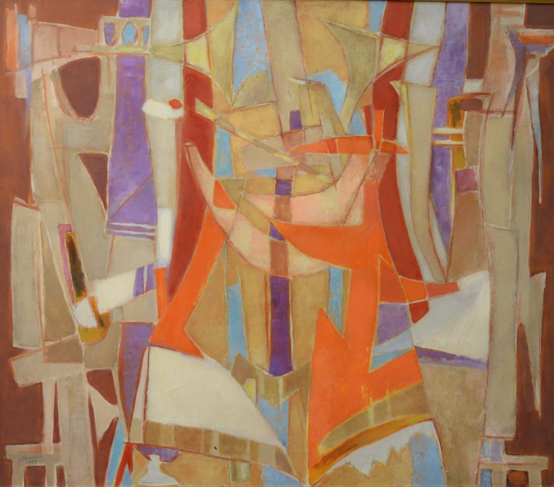 Roger Chastel (French, 1897 - 1981) "Bastille Day at: Roger Chastel (French, 1897 - 1981)"Bastille Day at Toulouse, 1955"oil on canvassigned and dated lower left Chastel 195538" x 55"Provenance: Galerie le Chat Bernard (label verso)