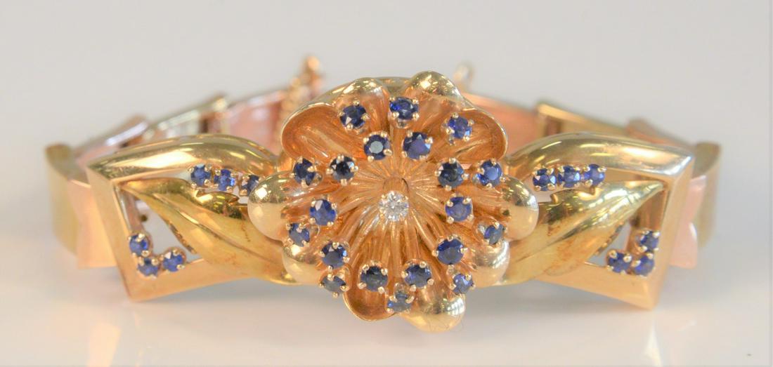 14 Karat Gold Bracelet having three dimensional flower (1 of 3)