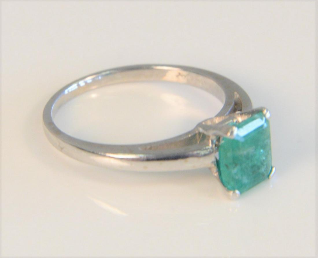 14 Karat White Gold Ring set with emerald cut emerald (1 of 3)