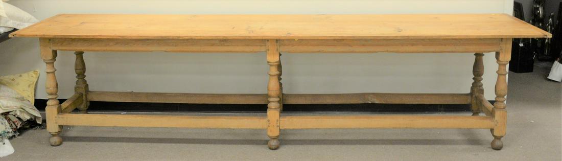 Oak Refectory Table, now with Pine Top, restored 17th (1 of 4)