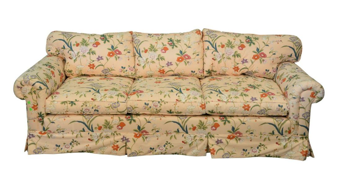 Pair Custom Upholstered Sofas Starlight Upholstery, New (1 of 4)