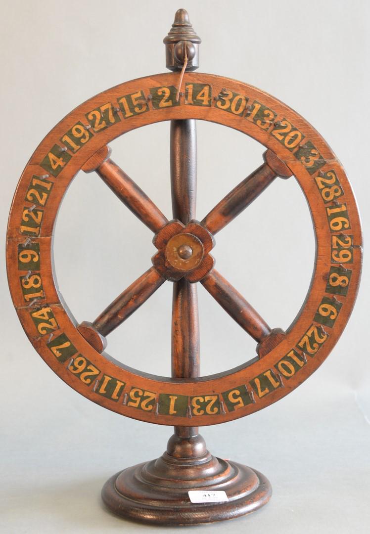 Antique Gaming Wheel  with collaged numbers height 20 (1 of 3)