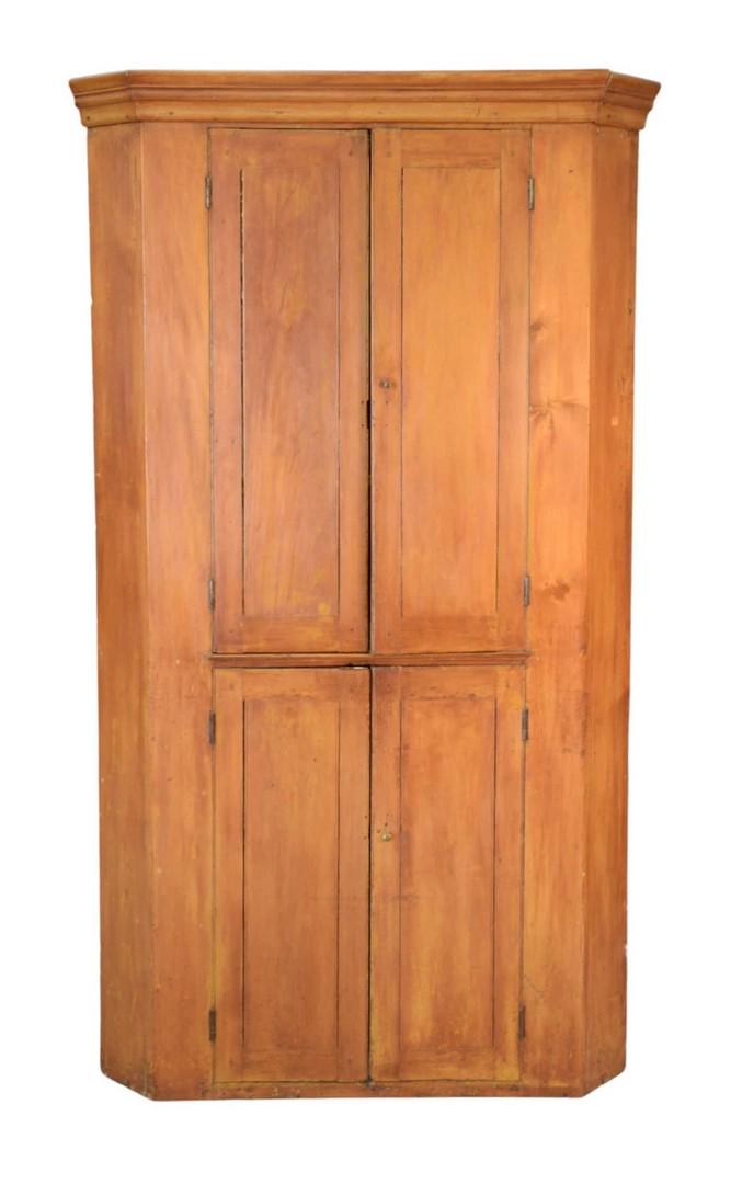 Primitive Pine Corner Cupboard with four doors height (1 of 4)