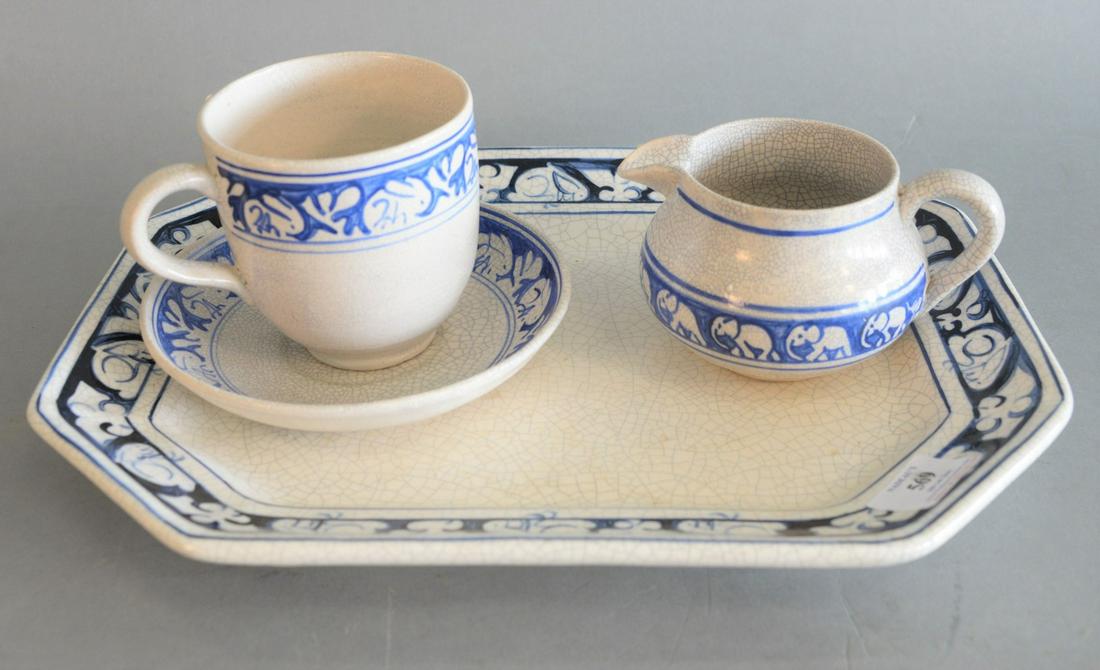 Dedham Pottery Four Piece Lot to include one serving (1 of 3)