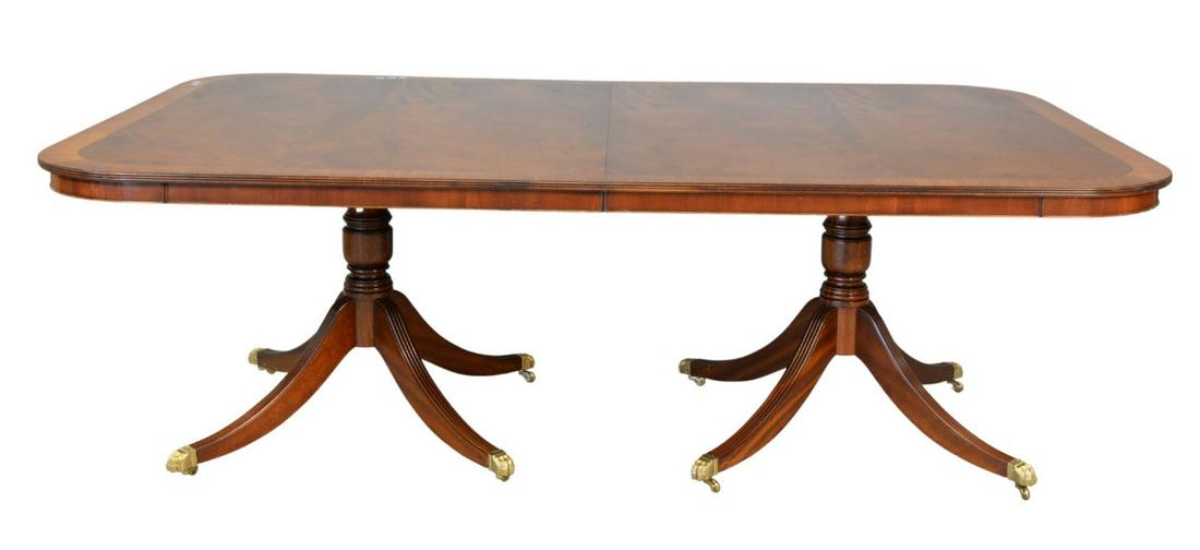 Custom Mahogany Dining Table with double pedestal base (1 of 5)