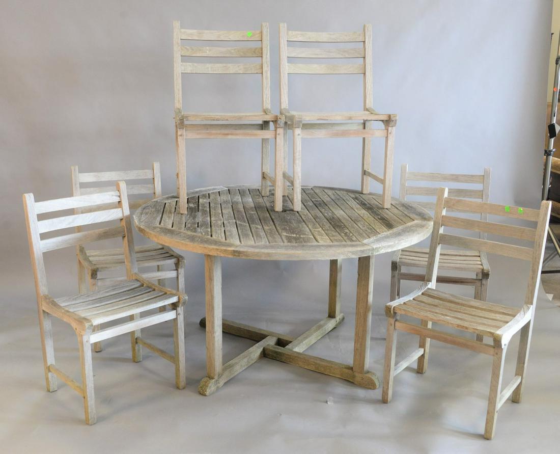 Barlow Tyrie Seven Piece Teak Set to include round (1 of 3)