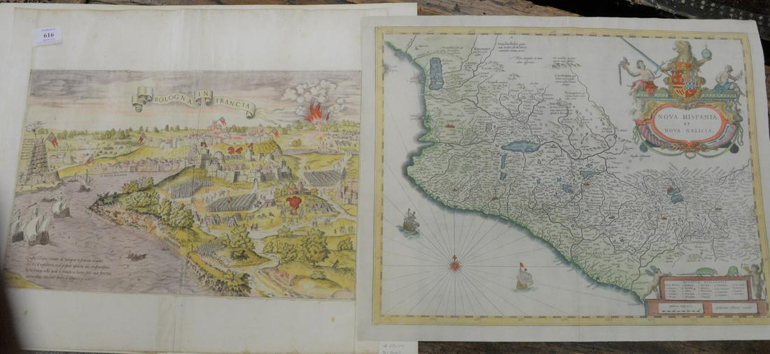 Two Hand-Colored Engravings to include Nova Hispania Et (1 of 3)