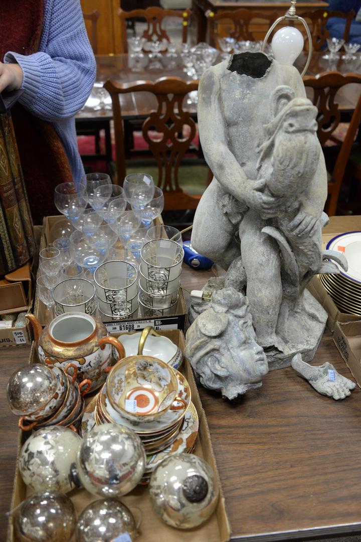 Group of Assorted Items to include lead figure holding (1 of 2)