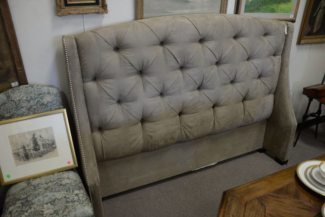 Two piece lot to include an upholstered queen sized hea (1 of 2)