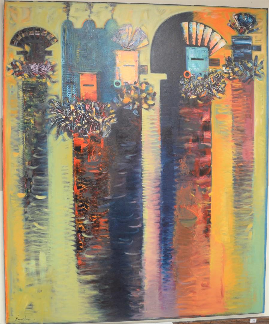 Dan Namingha (American, b. 1950), "Dream State 17,: Dan Namingha (American, b. 1950), "Dream State 17, 1994", acrylic on canvas, signed lower left Namingha, titled and dated on the reverse, 72" x 60". Provenance: From the Marjorie & Howard Drubner Coll