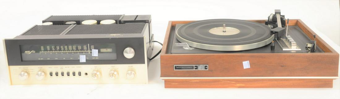 Two Piece Stereo Group, to include Macintosh 1700: Two Piece Stereo Group, to include Macintosh 1700 stereo receiver, along with a Elac Miracord 50H turntable. Provenance: The Estate of Alina Roisen, Park Avenue, New York.