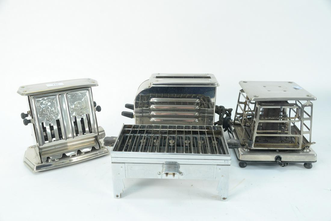 A Group of Eleven Vintage Toasters, along with a coffee: A Group of Eleven Vintage Toasters, along with a coffee steeper; to include Landers, Frary & Clark; Atkins Appliances; Fostoria; along with a Kenmore by Sears, Roebuck & Company.