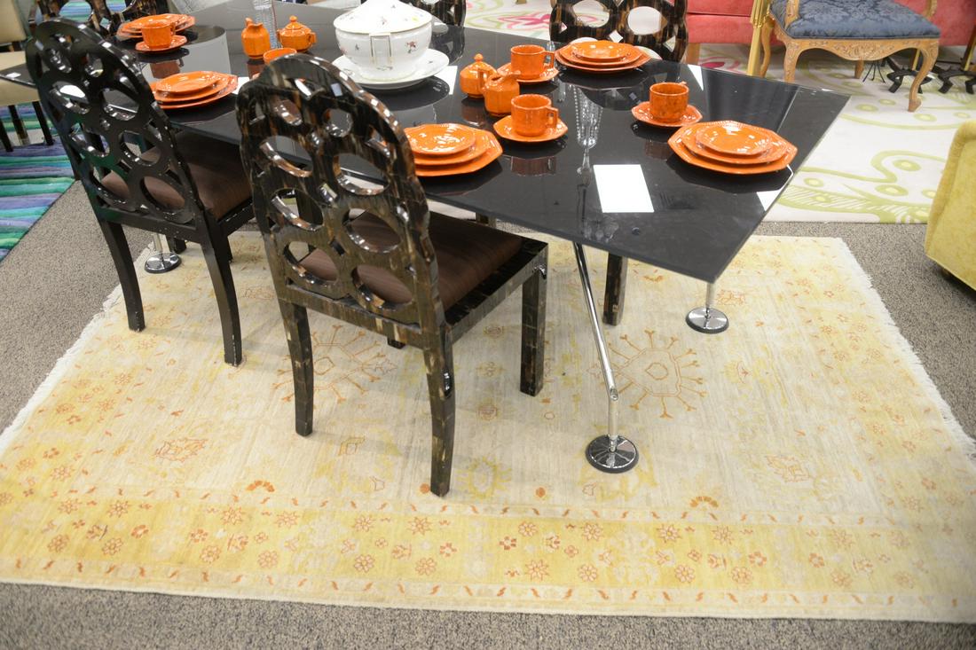 Oushak Oriental Area Rug, 5' 2" x 8'. Provenance: The: Oushak Oriental Area Rug, 5' 2" x 8'. Provenance: The Estate of Alina Roisen, Park Avenue, New York.
