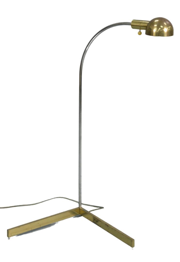 Cedric Hartman Brass and Chrome Floor Lamp, marked with: Cedric Hartman Brass and Chrome Floor Lamp, marked with impressed H on bottom, height 37 1/2 inches. Provenance: The Estate of Gloria Schiff, 630 Park Avenue, New York.