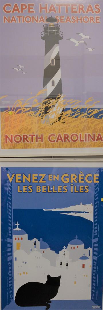 Three Posters After Sports, to include D'Hiver Dans Les: Three Posters After Sports, to include D'Hiver Dans Les Vosges Roger Broders, printed poster; Venez en Grece by Johanna Kriesel; along with Cape Hatteras, North Carolina, 38" x 24" (sheets)