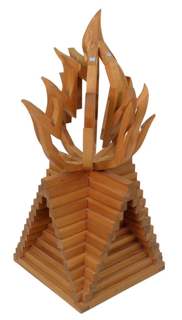 Martin Oppel (Argentinian/American, b. 1976), Soul: Martin Oppel (Argentinian/American, b. 1976), Soul Fire, 2005, wood, nails, and glue, signed and dated verso, signed on the underside, height 40 inches, width 24 inches, depth 24 inches. Provenance: P