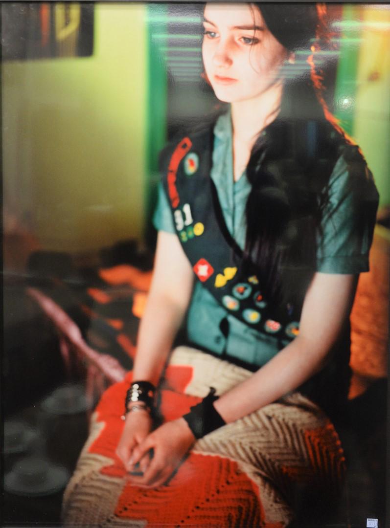 Sue de Beer (American, b. 1973), Still from Disappear: Sue de Beer (American, b. 1973), Still from Disappear Here (Meghan Lunch - Red Blanket), oversized dye coupler, retails for $5,500, 40" x 60".