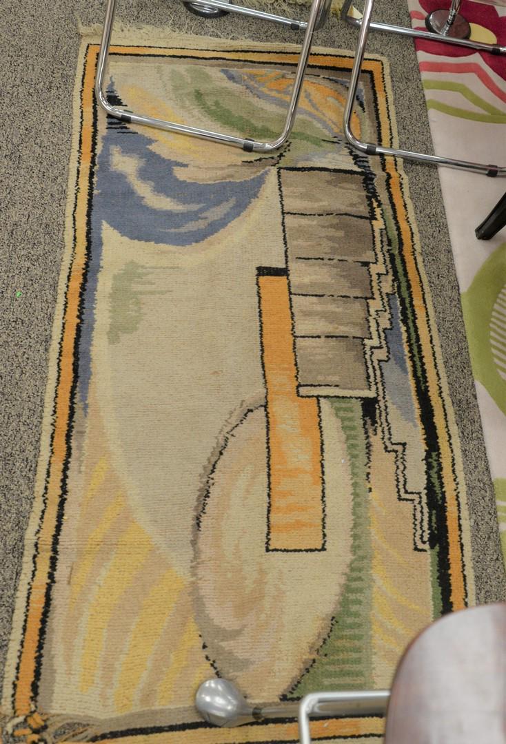 Pair of Scenic Scatter Rugs, 2: Pair of Scenic Scatter Rugs, 2' 5" x 5' 4" (each), one end torn. Provenance: The Estate of Alan Gans, Mulberry Point, Guilford.