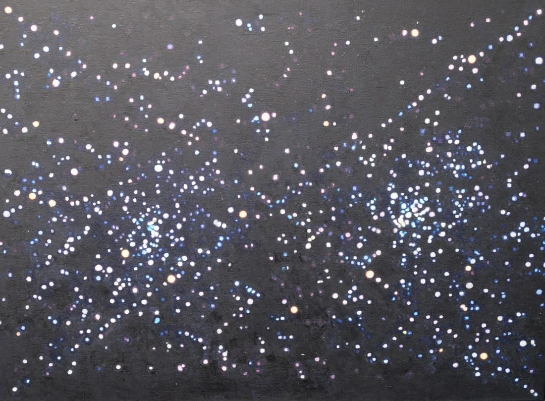 Martin Oppel (Argentinian/American, b. 1976), untitled: Martin Oppel (Argentinian/American, b. 1976), untitled (Fascist Geometry), acrylic on canvas, 18" x 24"; Exhibited: The Fireplace Project, East Hampton, New York, "Martin Oppel, Beginning to End", Sep