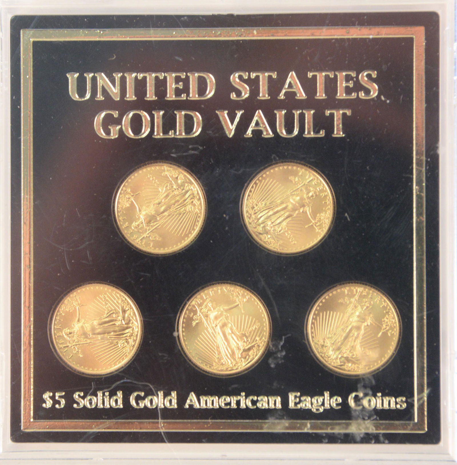 Five Gold Eagles, 1/10 oz. each. (1 of 2)