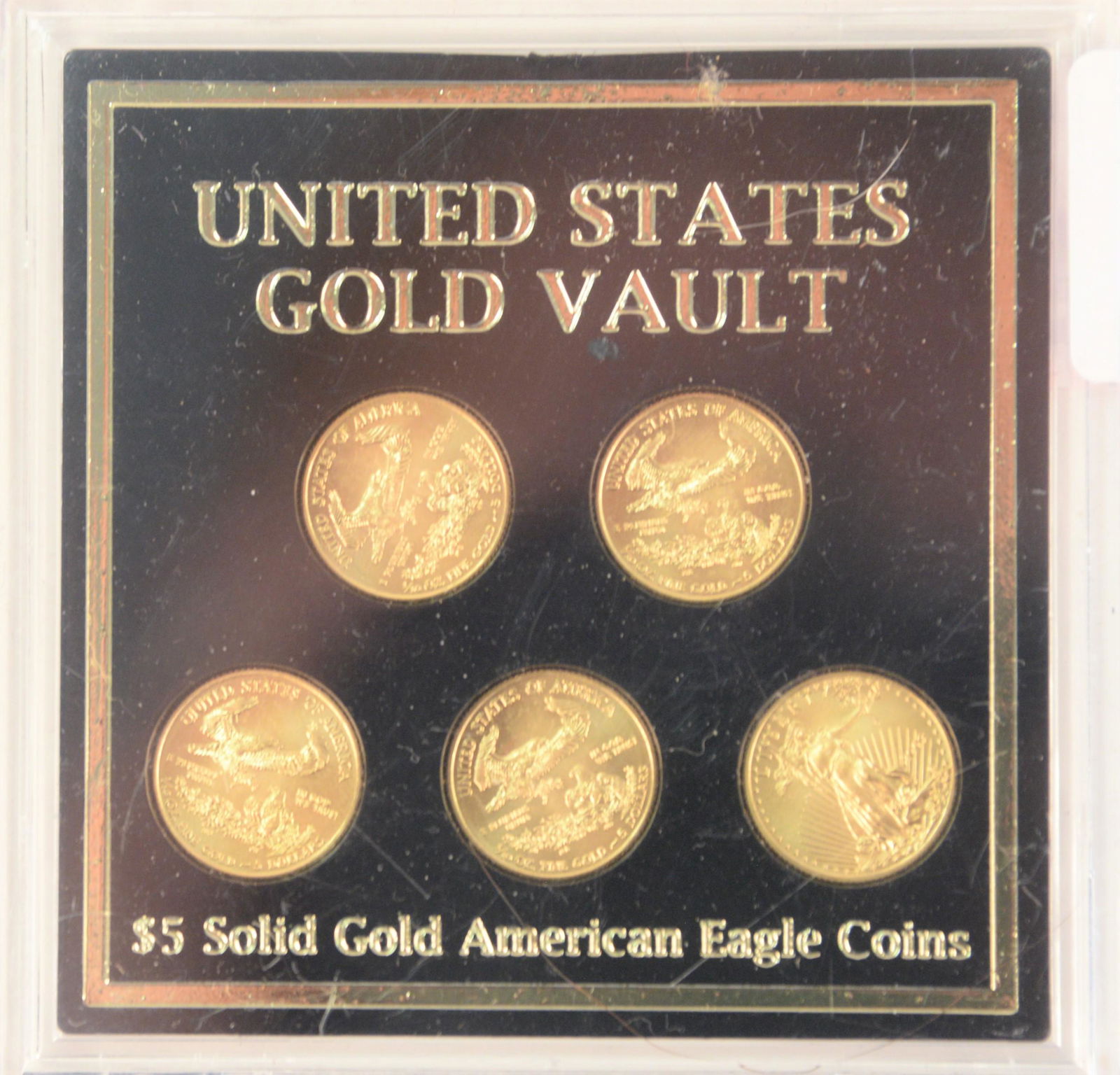 Five Gold Eagles, 1/10 oz. each. (1 of 2)