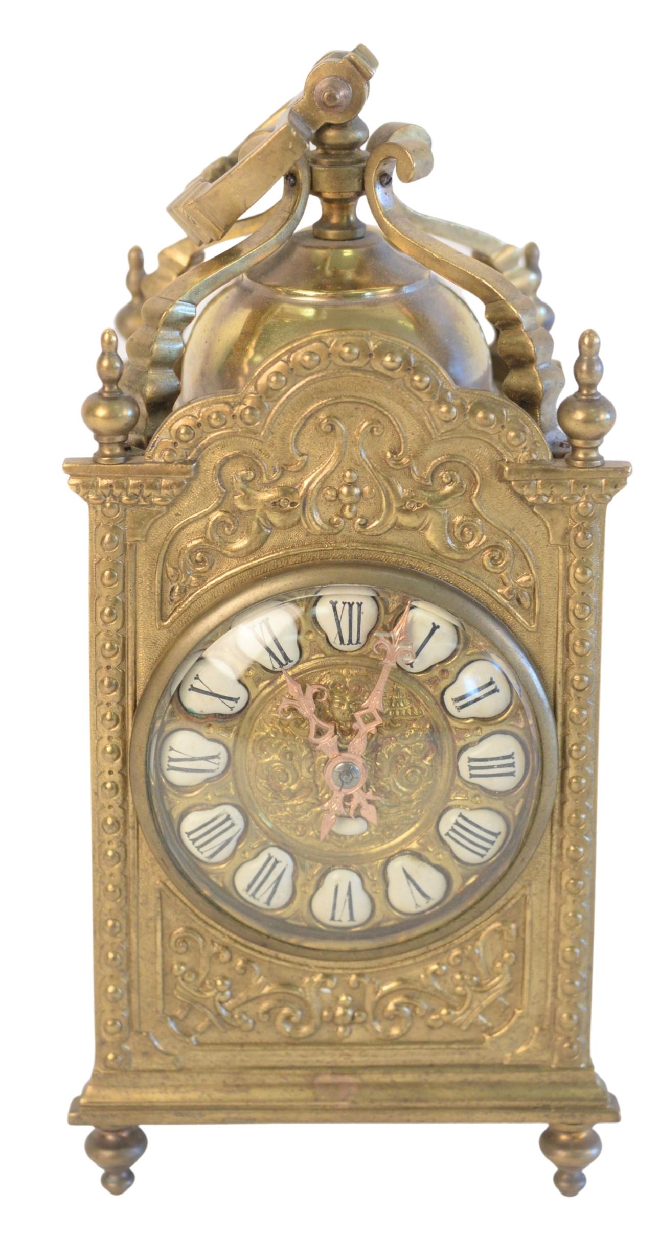Brass Carriage Clock, with enameled Roman numerals, (1 of 4)