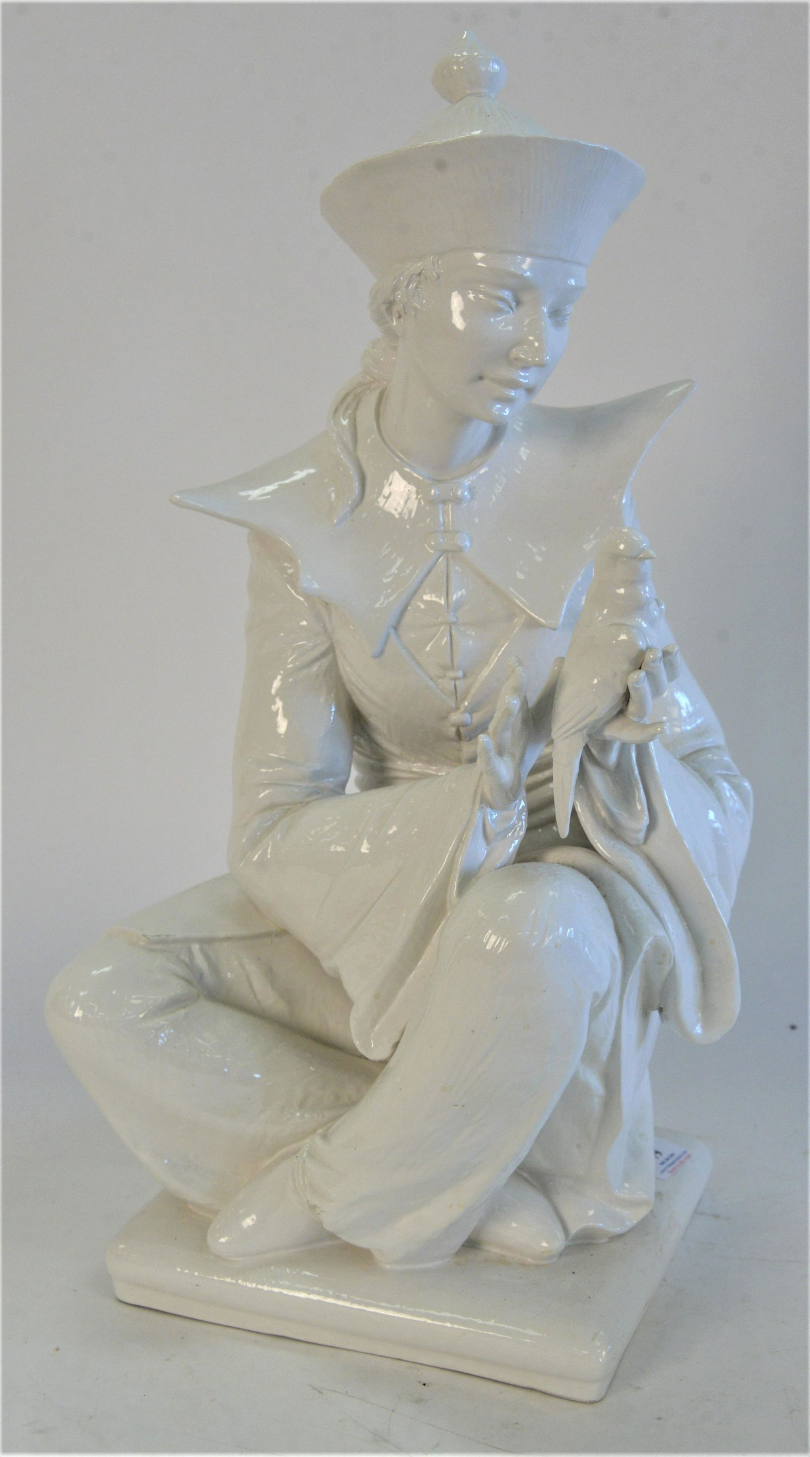 Large White Glazed Oriental Porcelain Figure of Man, (1 of 4)