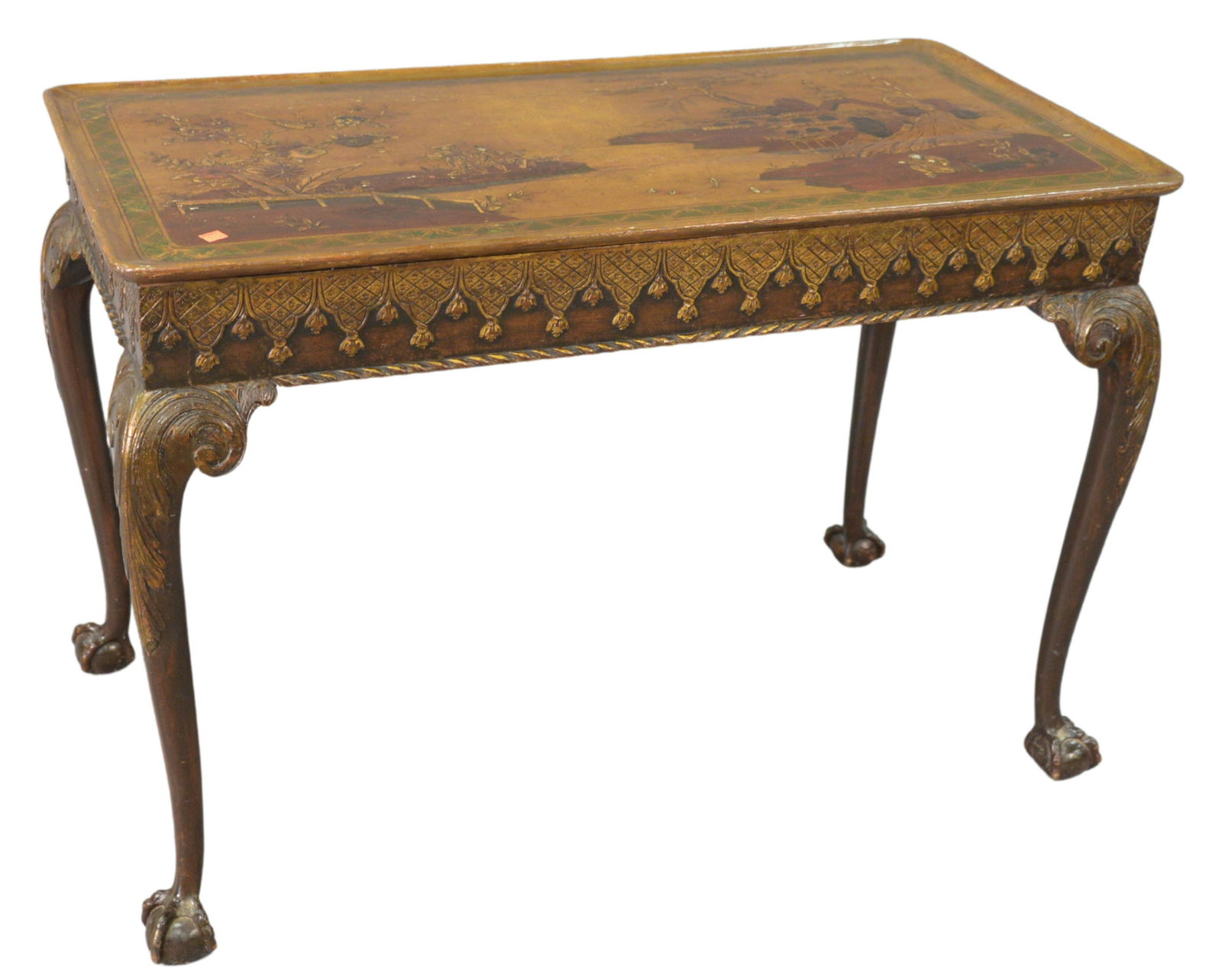 Chinoiserie Decorated Table, with dished top, set on (1 of 5)