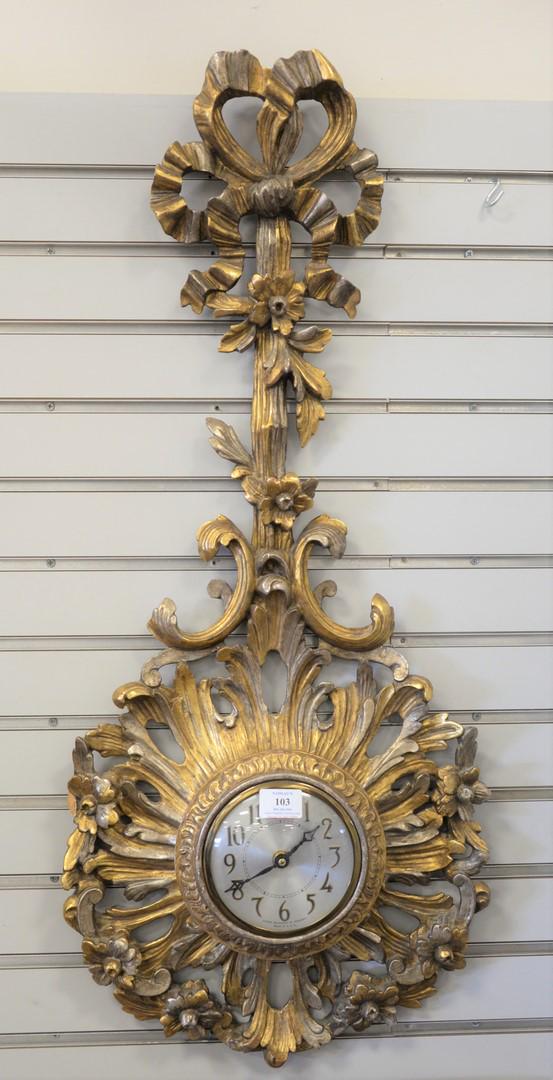 Continental Style Sessions Wall Clock, having carved (1 of 3)