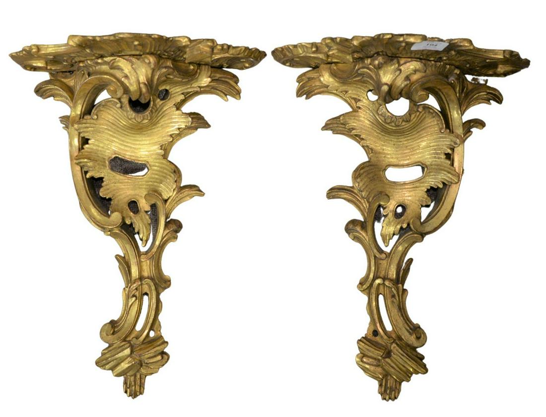 Pair of Giltwood Foliate and Scroll Carved Wall (1 of 4)