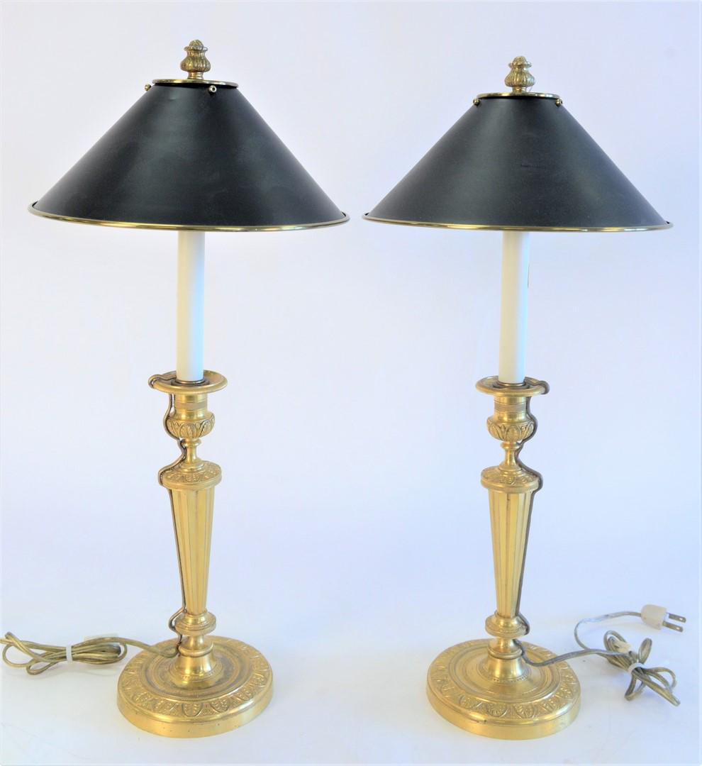Pair of French Gilt Bronze Candlesticks, made into (1 of 4)