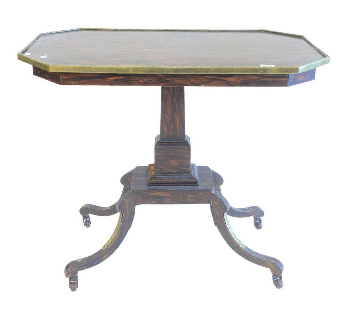 Victorian Console Table, with brass top surround, (1 of 4)