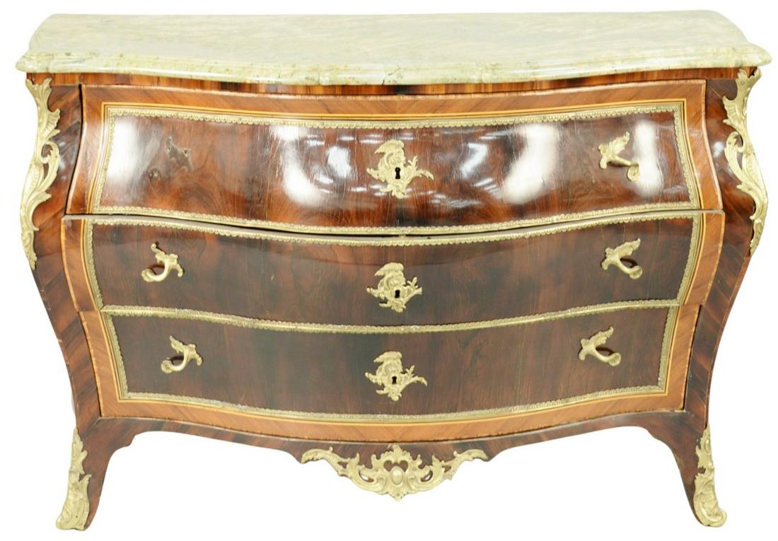 Northern European Bombe Commode, mahogany and rosewood (1 of 5)