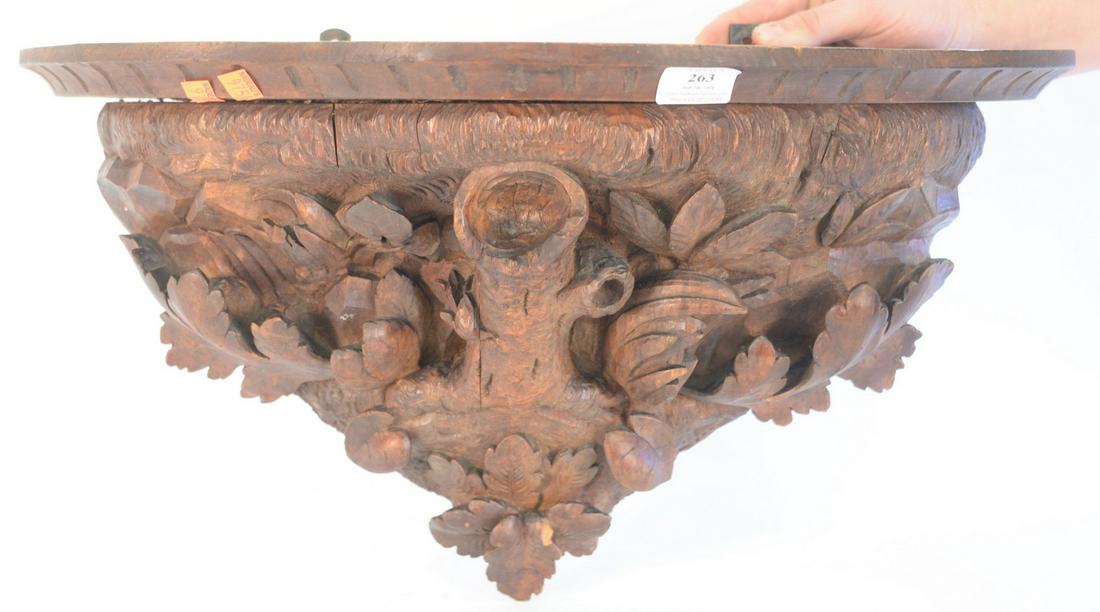 Black Forest Shelf, having carved leaves and stump, (1 (1 of 4)